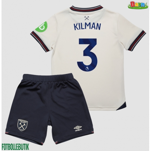 West Ham United Max Kilman #3 Bortaställ Barn 2025-26 Kortärmad (+ Korta byxor)